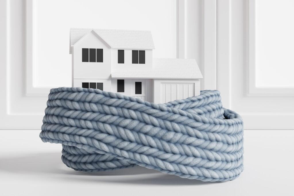 animation of white house wrapped in a scarf