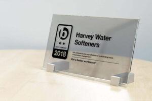 Best Company 2018 Award. Harvey Water Softeners has achieved 2 star accreditation for outstanding levels of workplace engagement. For a better workplace.