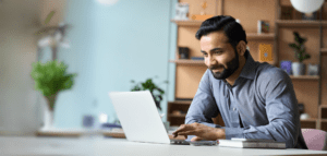 A man working on a laptop